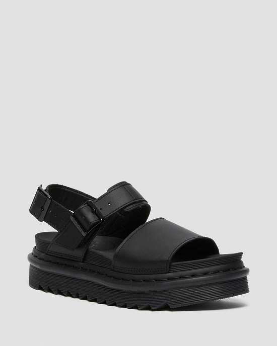 Sandalias Negras Dr. Martens Voss Strap Mujer Negros MX-76814